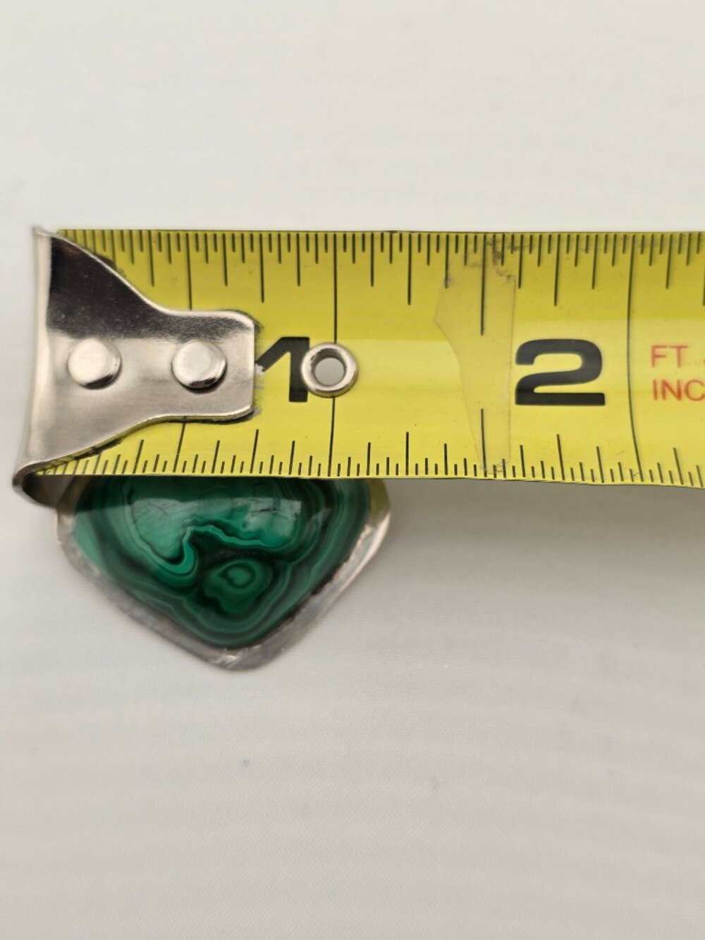 Malachite & Sterling Silver Pendant Handcrafted Green Stone - Picture 7 of 7